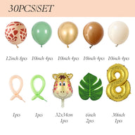 30-Piece Giraffe Balloon Set - Party Decor Kit with Latex & Foil Balloons