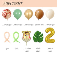 30-Piece Giraffe Balloon Set - Party Decor Kit with Latex & Foil Balloons