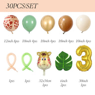 30-Piece Giraffe Balloon Set - Party Decor Kit with Latex & Foil Balloons