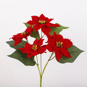 5 Sizes Bulk Artificial Velvet Poinsettia Stems Bushes Silk Christmas Flowers