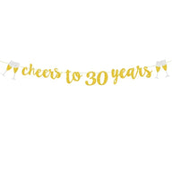 Bulk 2 Pcs Glitter Pull Flower Banner with Wine Glass for Ages 21-50 for Perfect Party Decor Wholesale