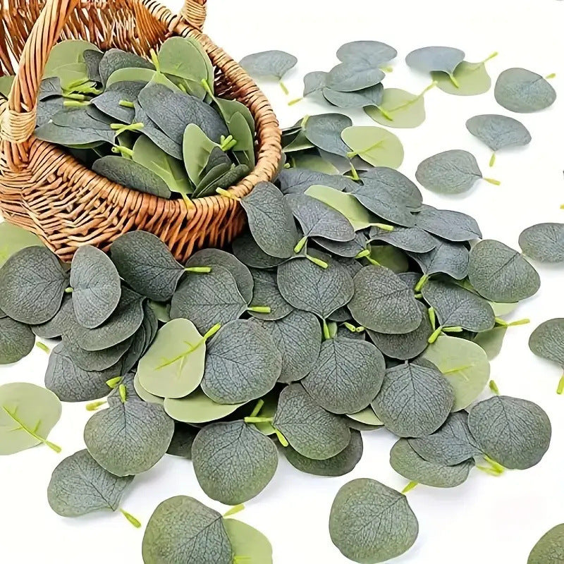 300 Pcs Artificial Eucalyptus Leaves Bulk for Cake Decoration and Packaging