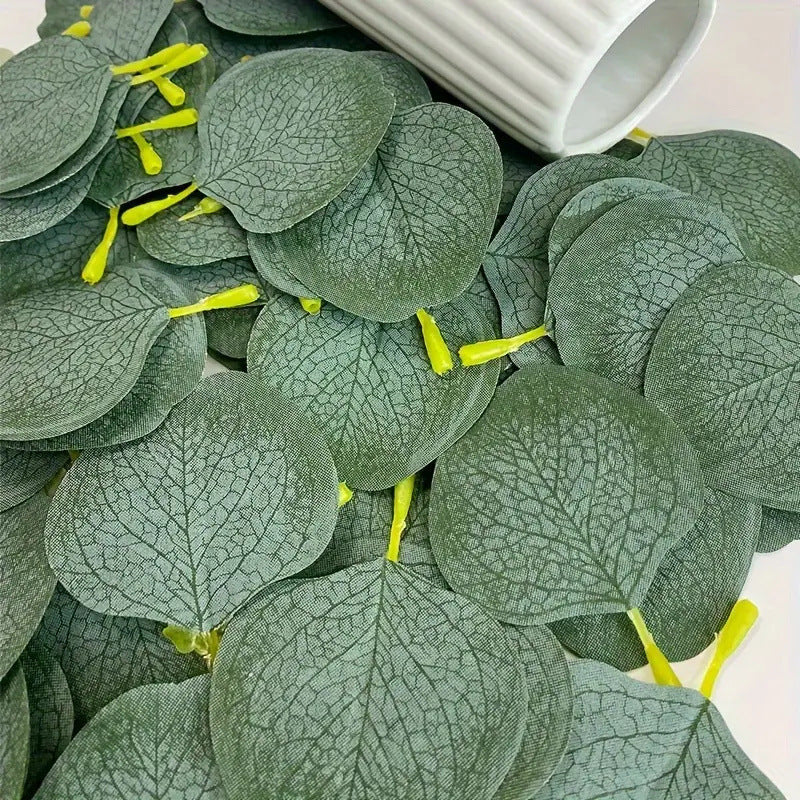 300 Pcs Artificial Eucalyptus Leaves Bulk for Cake Decoration and Packaging