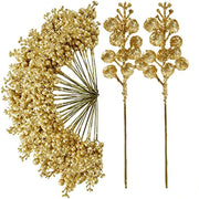 30 Pcs Christmas Glitter Berry Stems Artificial Holiday Decoration Ornaments