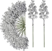 30 Pcs Christmas Glitter Berry Stems Artificial Holiday Decoration Ornaments