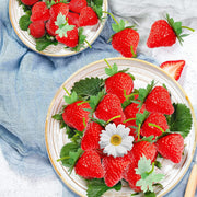 30 Pcs Artificial Strawberries Lifelike Realistic Simulation Red Plastic Fruit Decor