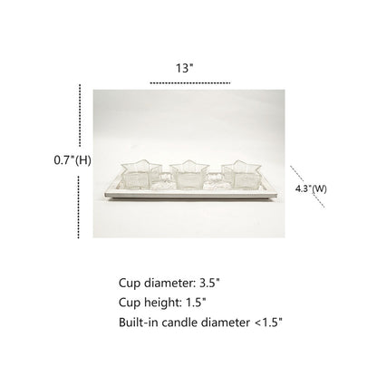 Bulk Star Glass Candle Holder Set With Tray Votive Candlestick for Home Wedding Party Desktop Centerpiece Candle Cup Wholesale