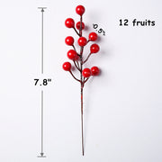 39 Pcs Artificial Holy Berry Stems Picks Christmas Decorations Bulk Wholesale