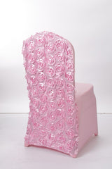 Bulk 2 Pcs Polyester Stretch Chair Cover with Satin Rosette for Wedding Banquet Reception Decorations Wholesale