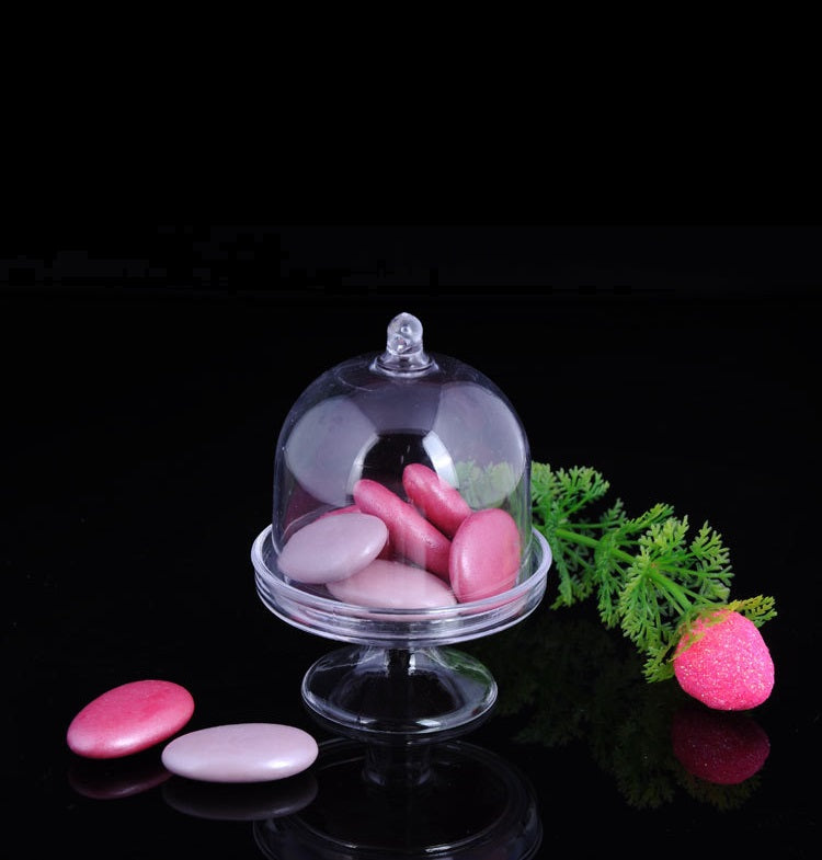 Bulk 12 Pack Clear Cake Stand Candy Treat Favor Boxes With Dome Cover for Birthday Wedding Holiday Party Supplies Wholesale