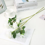 Bulk 25" Artificial Peony Stems with 3 Head Fake Flowers for Wedding Party Home Decoration Wholesale