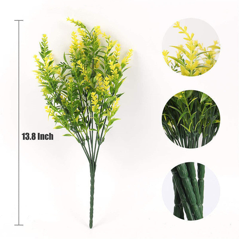 Artificial Greenery Plants Lavender Bulk 10 Pcs UV Resistant Shrubs for Outdoors Hanging Planters Window Box Indoor Decor