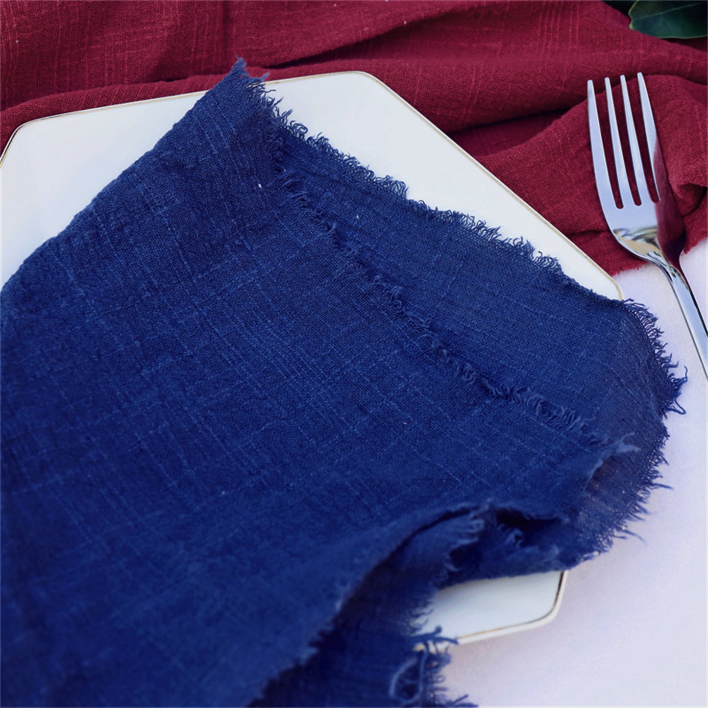 Bulk Cotton Linen Napkins 17" x 17" Rustic Square Napkins  Wedding Party Baby Shower Decoration Wholesale