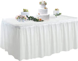 Bulk 14FT Disposable Tablecloth & Skirt Set for Rectangle Table Wedding Buffet Birthday Party Baby Shower Decorations Wholesale