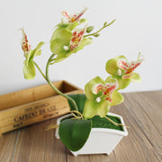 Artificial Orchid Flower Bonsai in Pot, Bulk Quantity, Silk Material, Decorative Indoor Plant