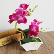 Artificial Orchid Flower Bonsai in Pot, Bulk Quantity, Silk Material, Decorative Indoor Plant