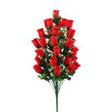 36-Stem Red Rose Cemetery Flowers with Ground Stake - Memorial Grave Decor