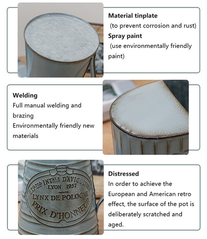 Bulk Metal Flower Vase White Shabby Chic Vintage Farmhouse Jug Vase for Home Kitchen Living Room Wholesale