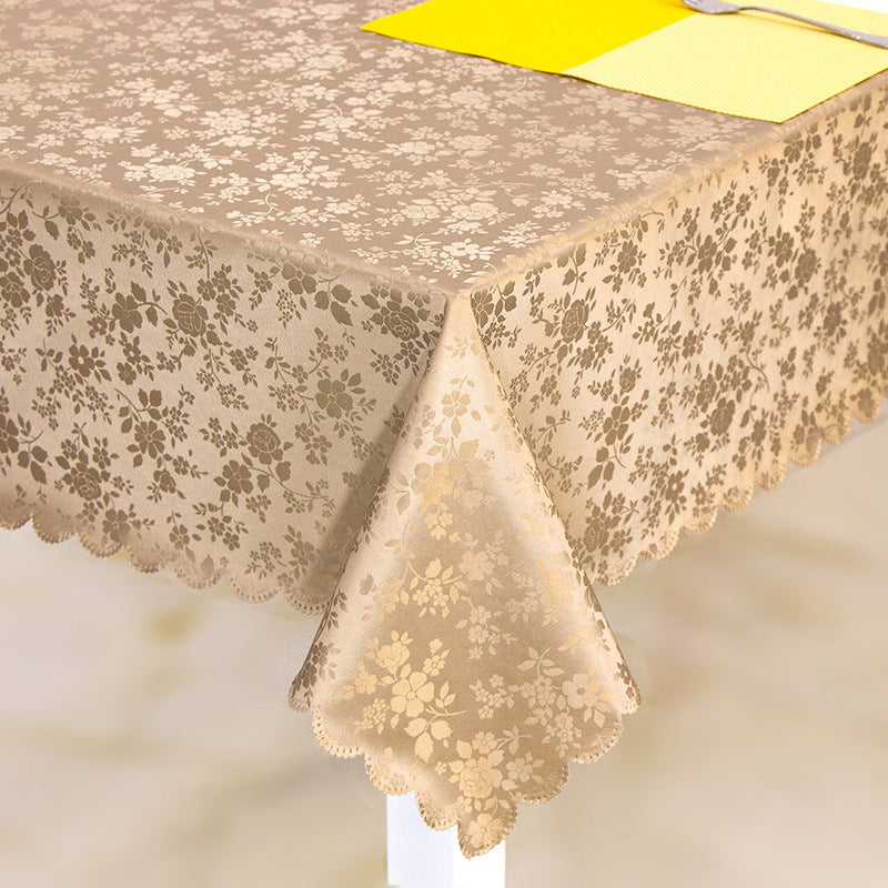 Bulk Beige 60" x 84" Rectangular Tablecloth Heavy Duty Waterproof Wipeable Table Cover for Kitchen and Dining Room Wholesale