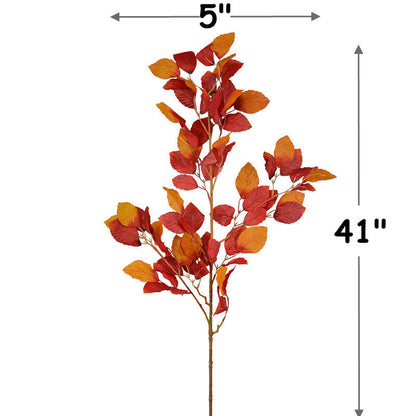 Bulk 41" Long Artificial Fall Beech Leaf Stems for Seasonal Home and Event Decor Wholesale