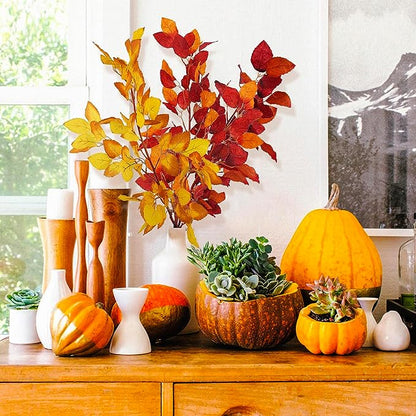 Bulk 41" Long Artificial Fall Beech Leaf Stems for Seasonal Home and Event Decor Wholesale