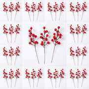 39 Pcs Artificial Holy Berry Stems Picks Christmas Decorations Bulk Wholesale