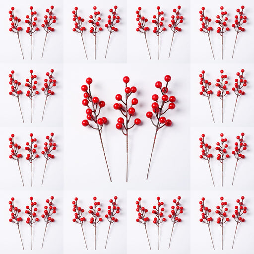 39 Pcs Artificial Holy Berry Stems Picks Christmas Decorations Bulk Wholesale