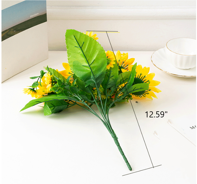 Artificial Sunflower Stems 12 Inch 10 Pcs Bulk Silk Sunflowers for Fall Indoor Outdoor Decoration
