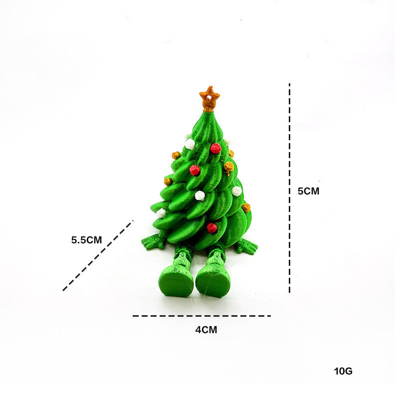 3D Printed Christmas Tree Desktop Ornament Set of 3 - Articulated, Colorful Holiday Decor for Home & Gifting