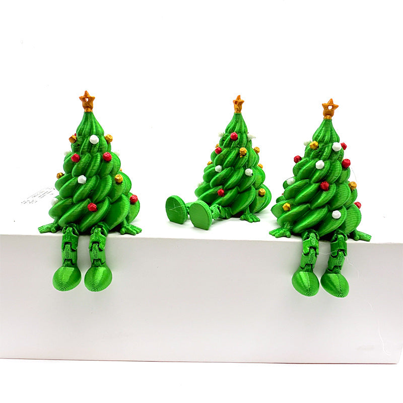 3D Printed Christmas Tree Desktop Ornament Set of 3 - Articulated, Colorful Holiday Decor for Home & Gifting