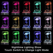 3D Rose Crystal Nightlight Lamp Indoor Decor Figurine Bulk Gift