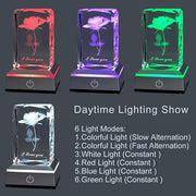 3D Rose Crystal Nightlight Lamp Indoor Decor Figurine Bulk Gift