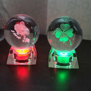 3D Rose Crystal Night Light with Base Clover Design Bulk Mother's Day Gift