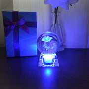 3D Rose Crystal Night Light with Base Clover Design Bulk Mother's Day Gift