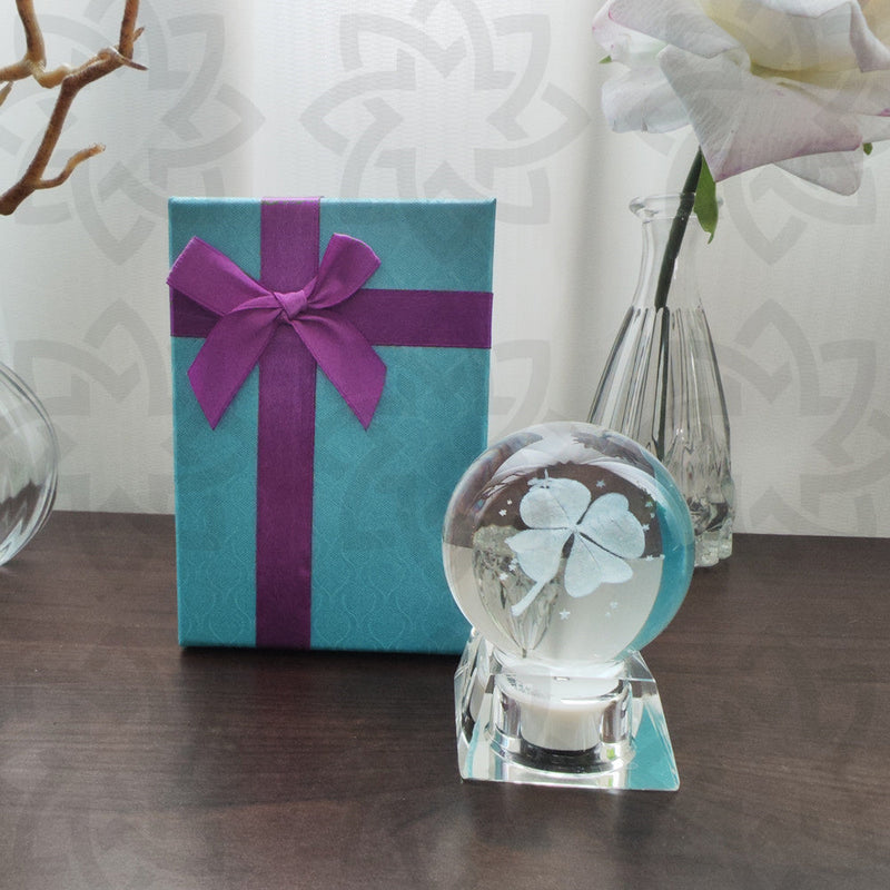 3D Rose Crystal Night Light with Base Clover Design Bulk Mother's Day Gift