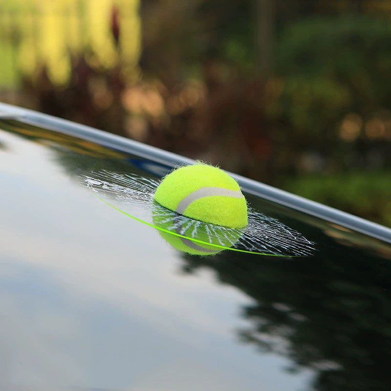 3D Tennis Ball Car Window Prank Sticker - Funny Cracked Glass Car Decor