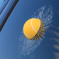 3D Tennis Ball Car Window Prank Sticker - Funny Cracked Glass Car Decor