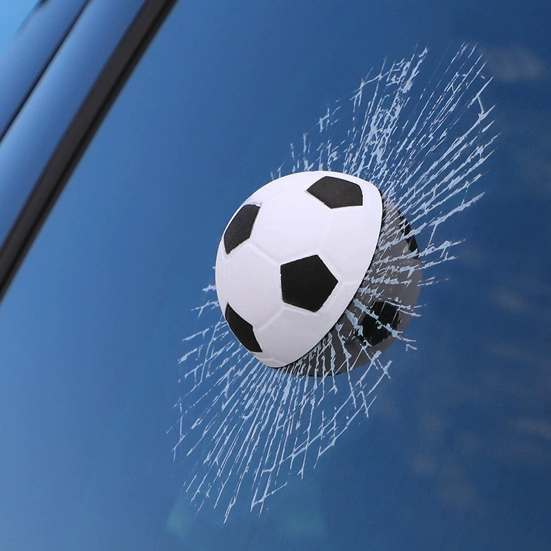 3D Tennis Ball Car Window Prank Sticker - Funny Cracked Glass Car Decor