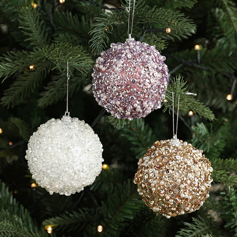 3.15" Glitter Foam Christmas Ball Ornaments – Shatterproof Sparkle for Holiday Tree, Wreath & Garland