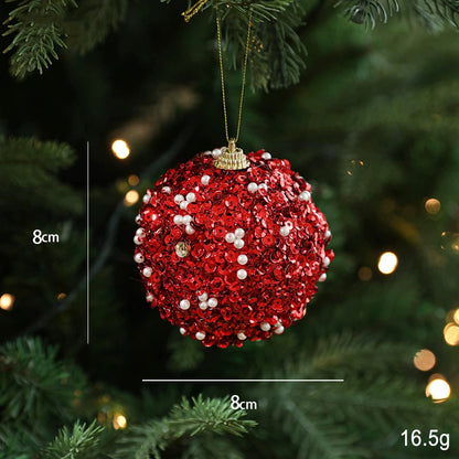3.15" Glitter Foam Christmas Ball Ornaments – Shatterproof Sparkle for Holiday Tree, Wreath & Garland