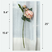 3 Heads Peony Stems Spray, 3 Pcs Burnt Edge Artificial Silk Flowers