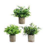 3 Pack Artificial Eucalyptus Plants Potted Fake Greenery for Shelf Desk Home Bathroom Decor