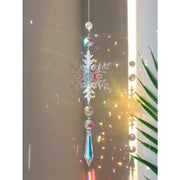 4 Pcs Artificial Crystal Snowflake Christmas Ornaments Clear Glitter Hanging Decorations