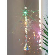 4 Pcs Artificial Crystal Snowflake Christmas Ornaments Clear Glitter Hanging Decorations
