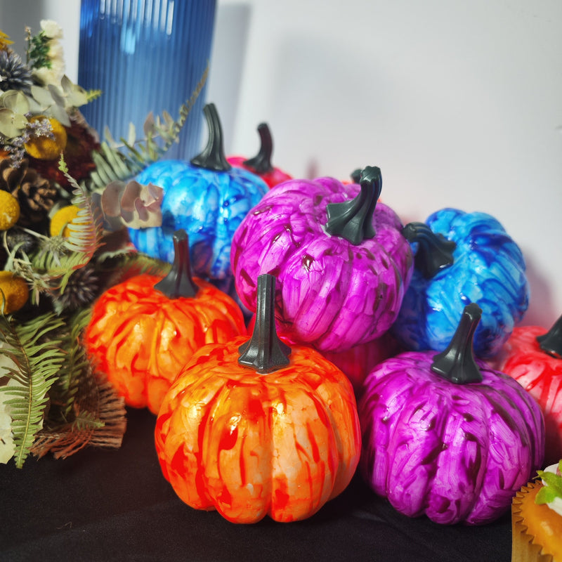 3 Pcs Handmade Foam Pumpkins Glow in Dark Pumpkin Decor Centerpiece