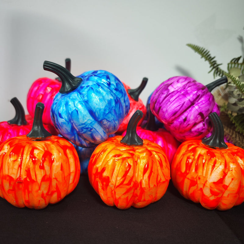 3 Pcs Handmade Foam Pumpkins Glow in Dark Pumpkin Decor Centerpiece