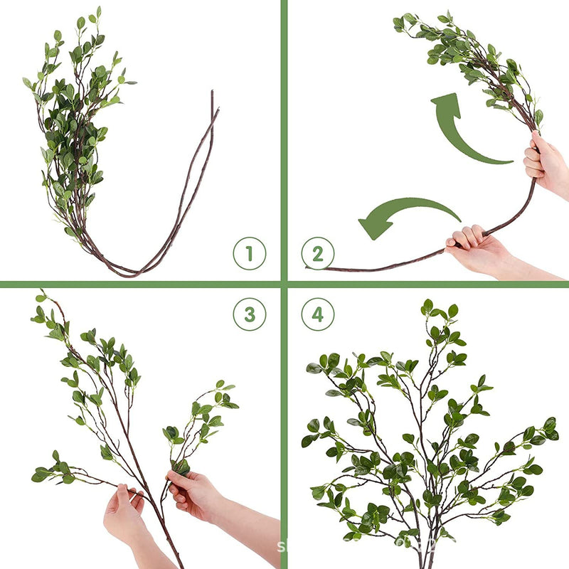 3 Pcs Artificial Greenery Stems Faux Branches for Vase Bulk Wholesale