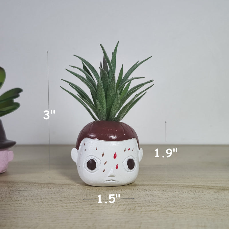3 Pcs Mini Artificial Succulent Plants in Vase Halloween Decor Bulk Arrangement Gifts