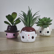 3 Pcs Mini Artificial Succulent Plants in Vase Halloween Decor Bulk Arrangement Gifts