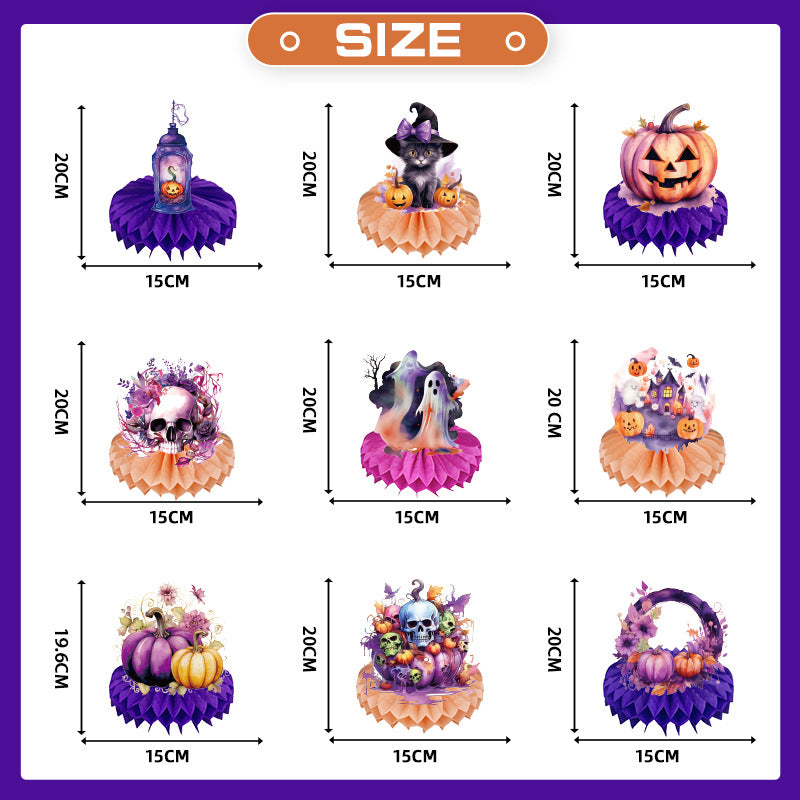 Bulk Halloween Decoration Pumpkin Honeycomb Accents Fun and Festive Paper Decor for Parties Wholesale